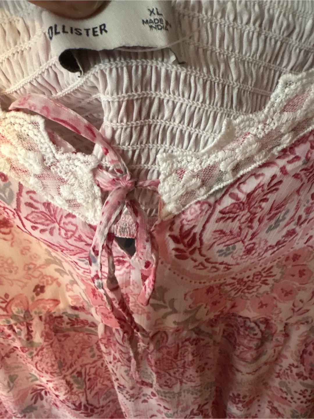 Hollister Pink Floral Mini Dress - Size XL image indicator(2)
