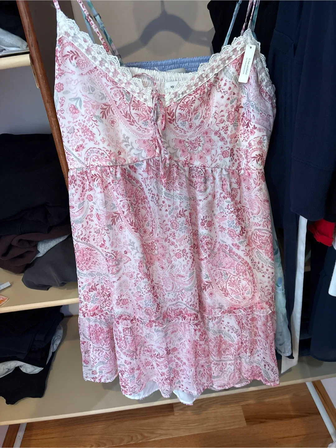 Hollister Pink Floral Mini Dress - Size XL thumbnail