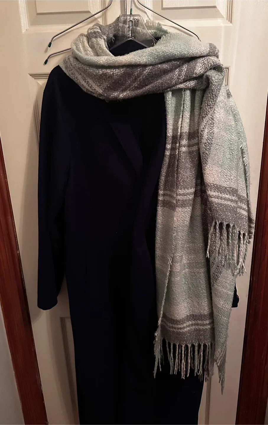 New💥 Women's Longline Dark Blue Coat XL thumbnail