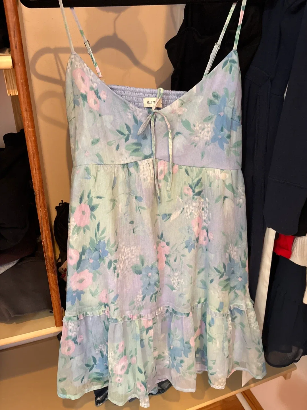 Hollister Floral Mini Dress - Size L thumbnail