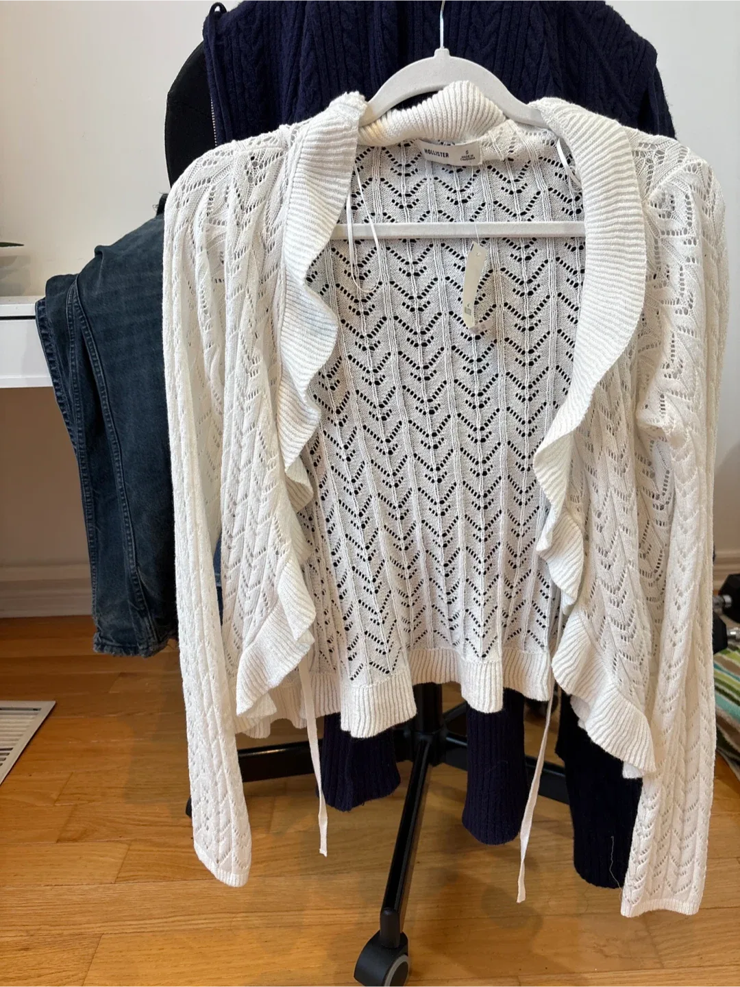 Hollister White Cardigan - Size Small thumbnail