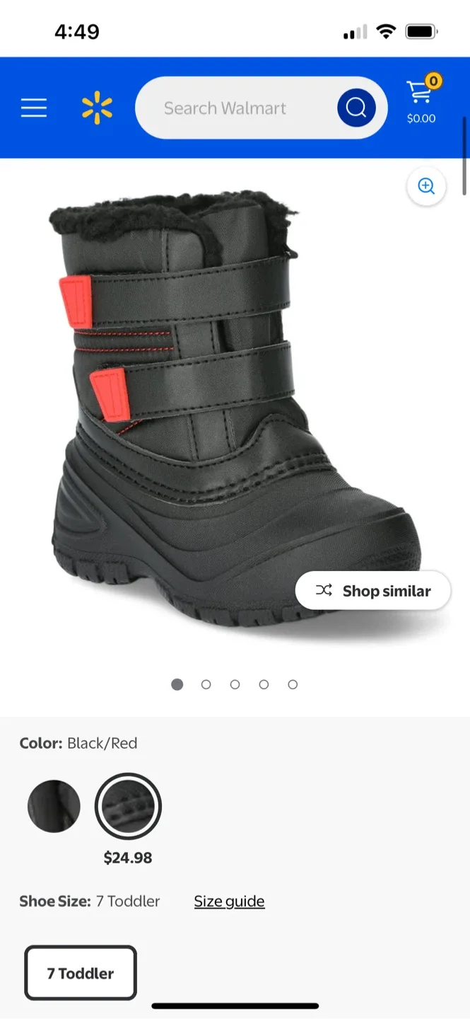 Wonder Nation Black/Red Toddler Winter Boots - Size 7 image indicator(3)