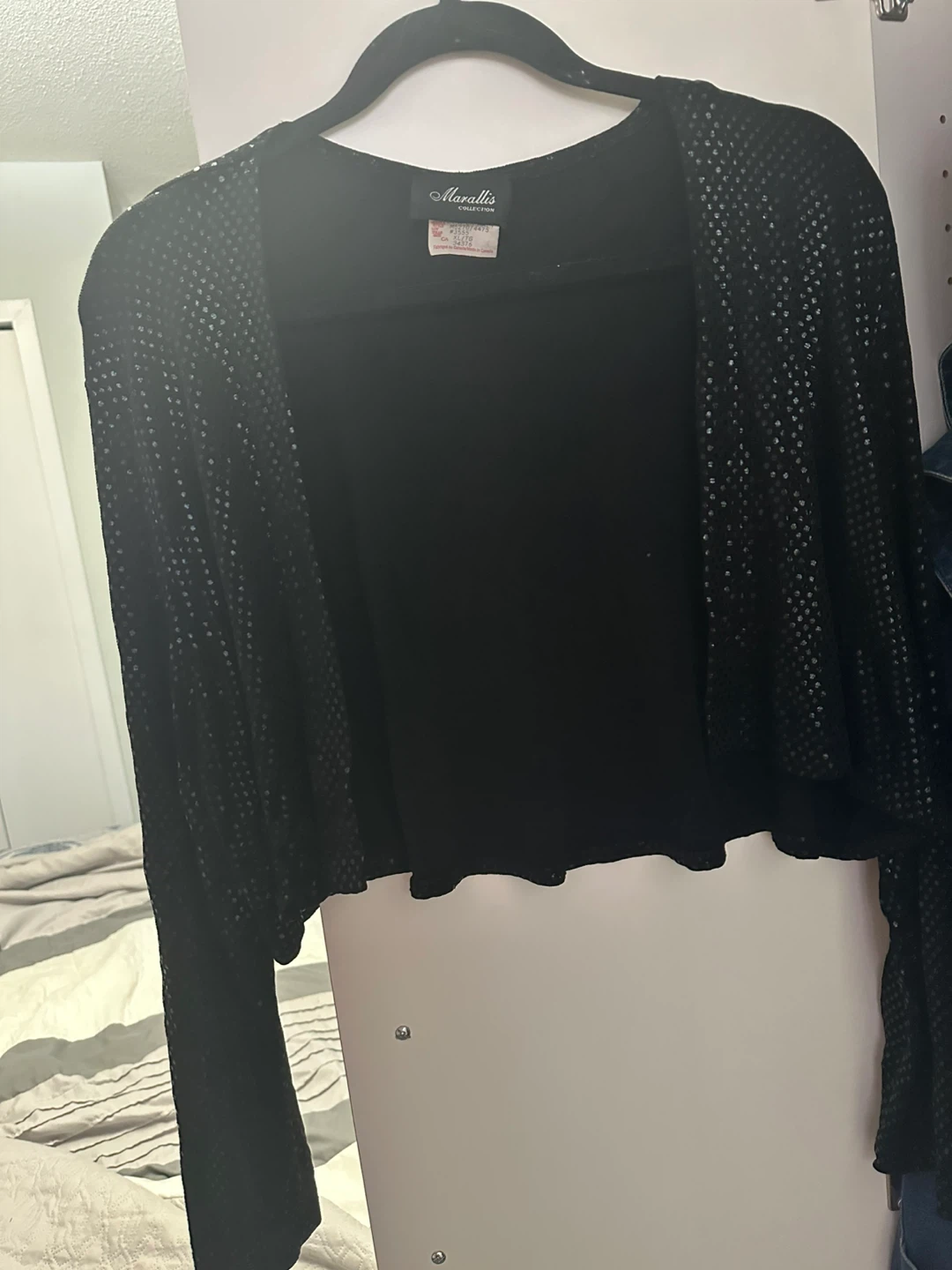Marallis Collection Black Sequin Bolero - Size XL