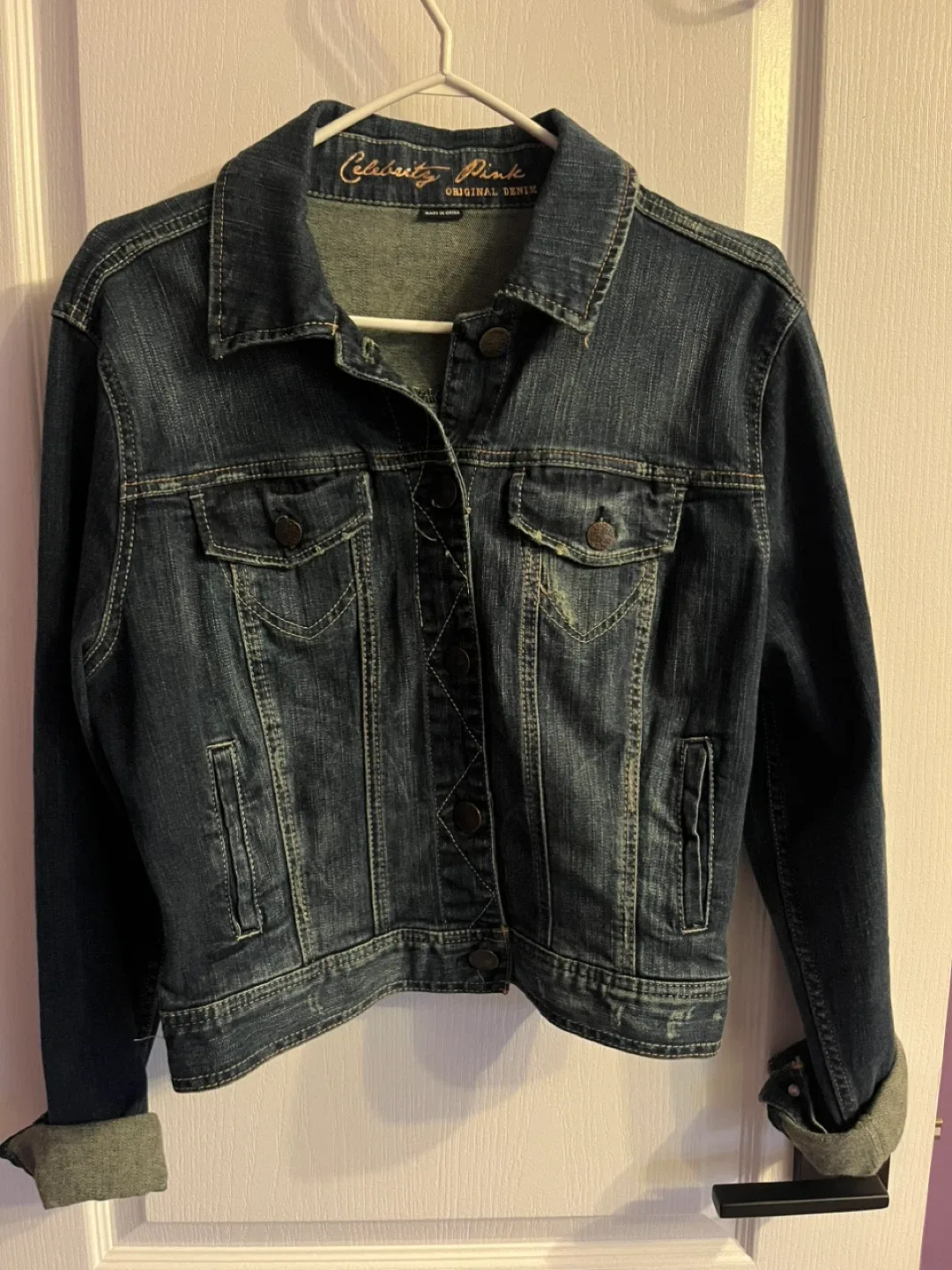 Celebrity Pink Denim Jacket, Size M