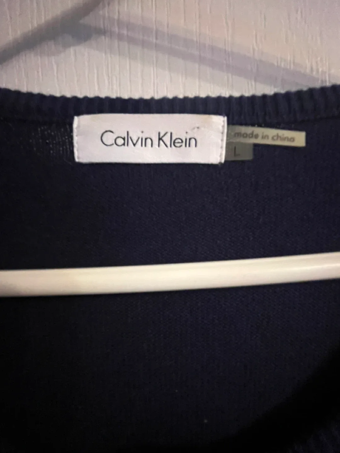 Calvin Klein Navy Cardigan - Size L image indicator(3)