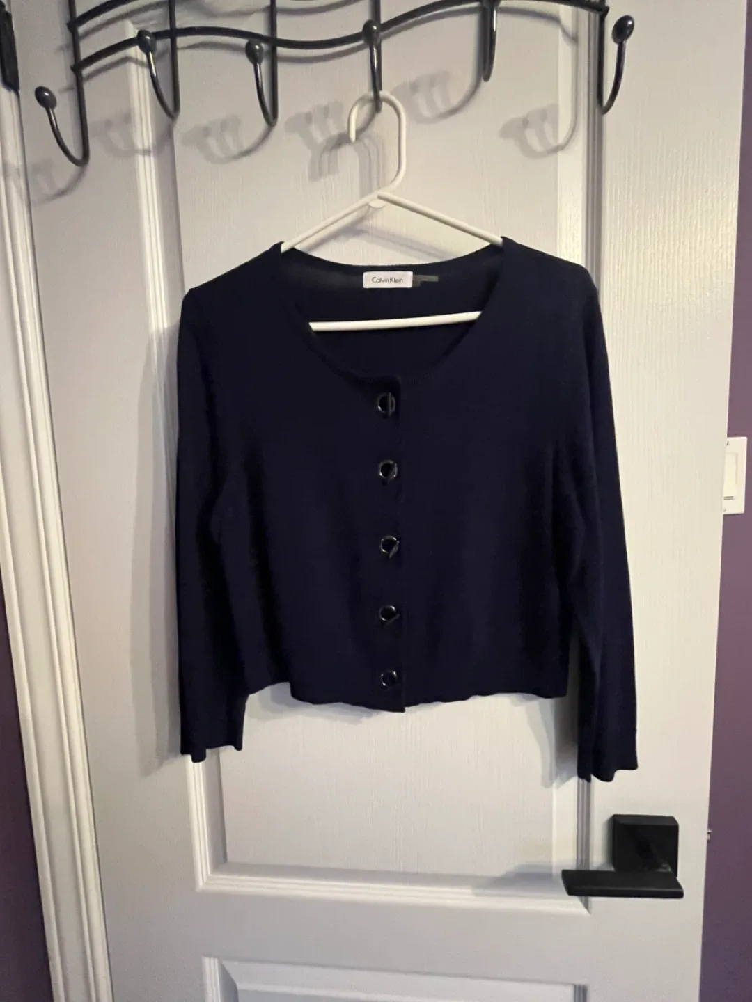 Calvin Klein Navy Cardigan - Size L image indicator(2)
