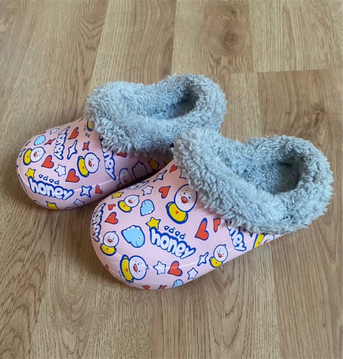 Honey Duck Print Fur Lined Clogs - Size 12 Little Kid - photo 2