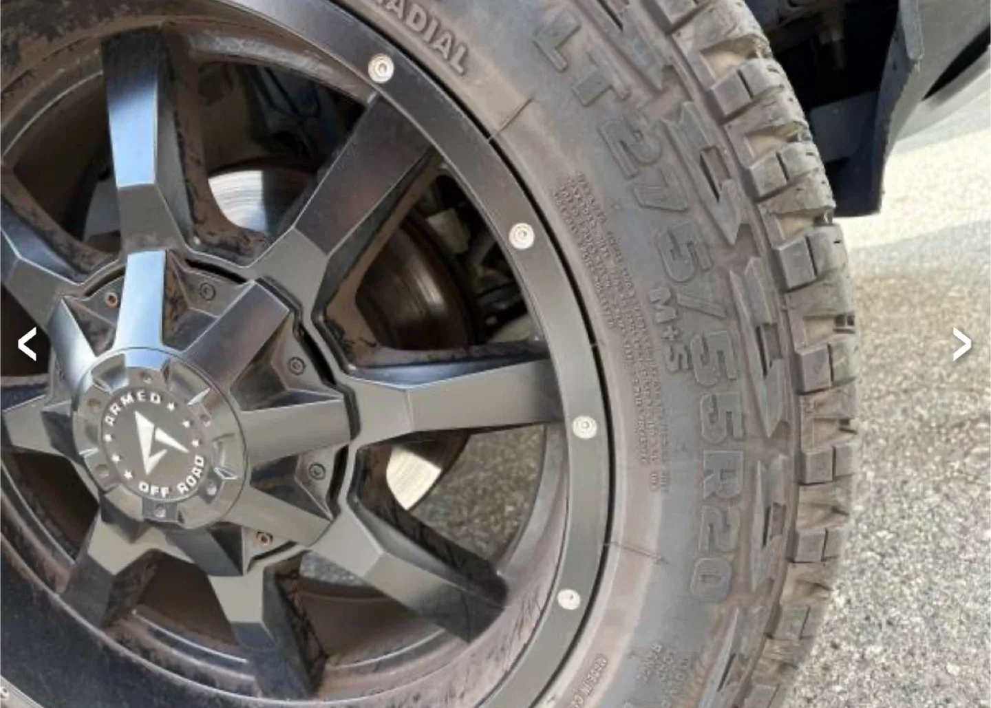 Gladiator X comp 275/55/20 tires on Armed Frontline 20x9 rims image indicator(3)