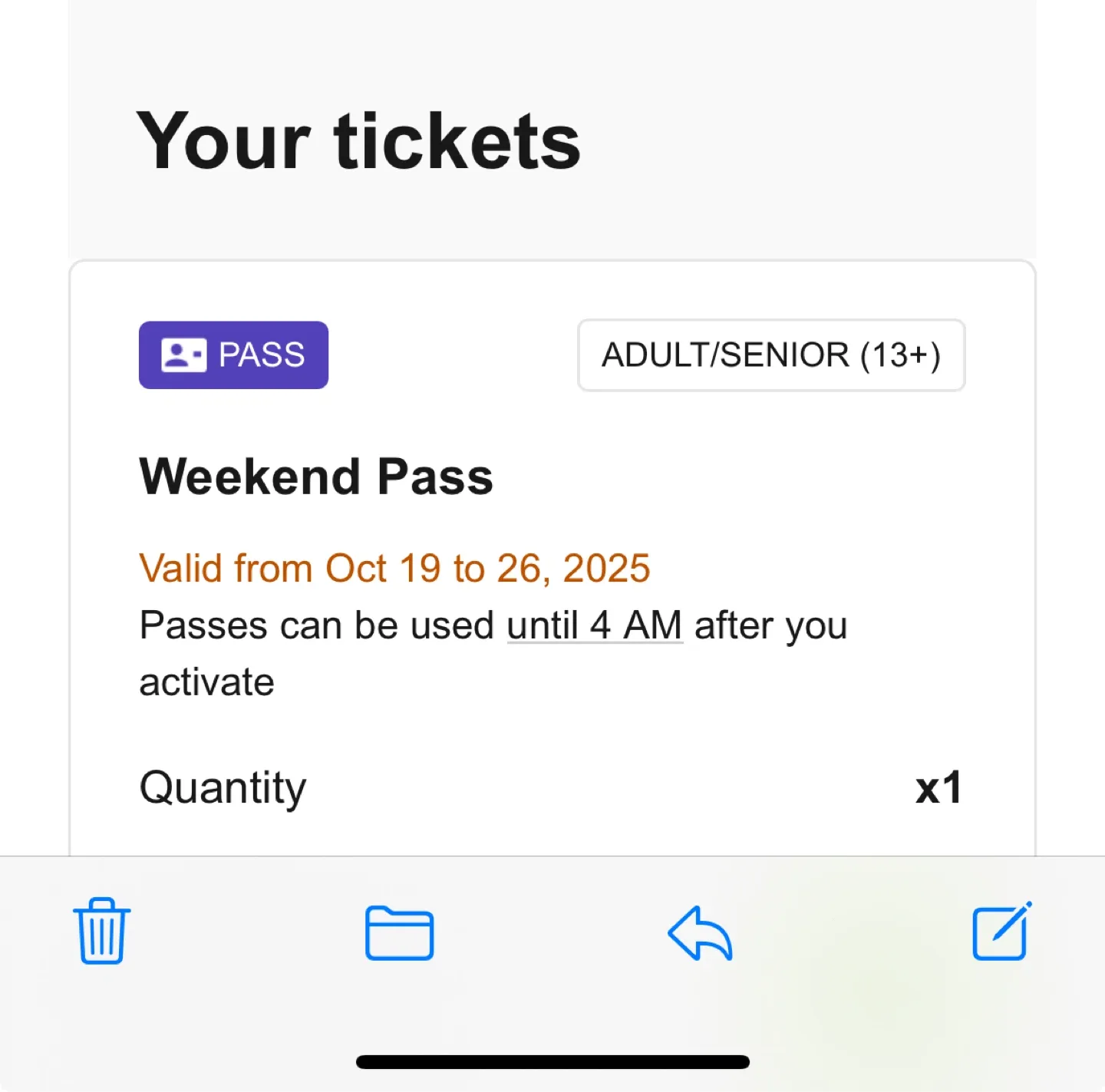 Weekend Pass - Adult/Senior Ticket thumbnail