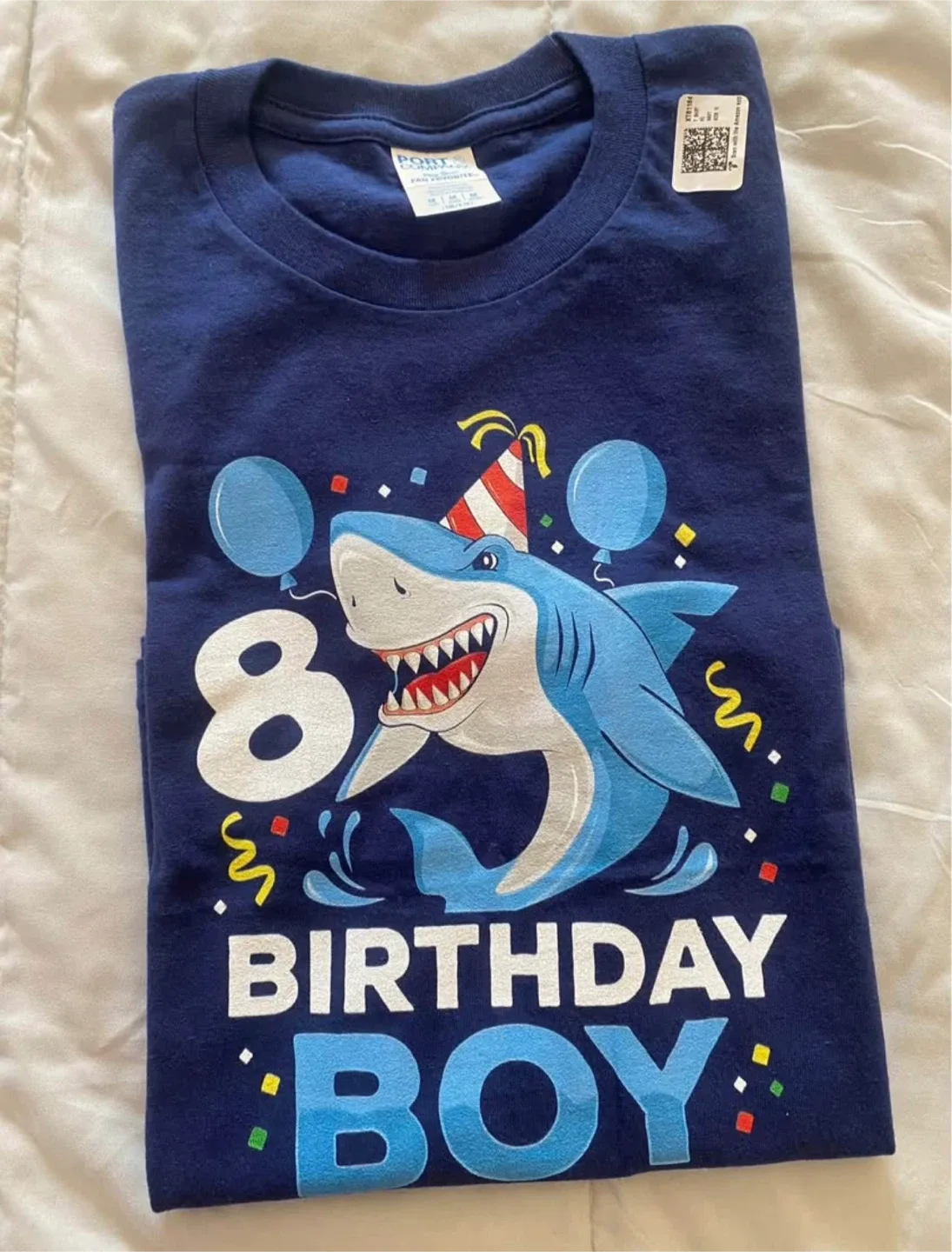 PORT & COMPANY Birthday Boy Shark T-Shirt, Size M image indicator(3)
