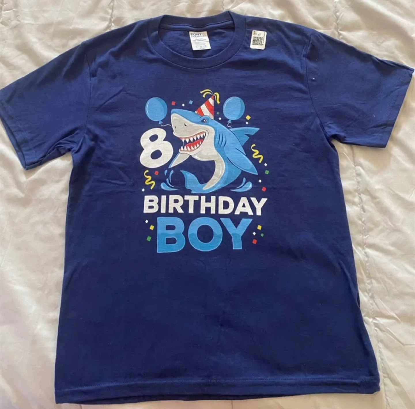 PORT & COMPANY Birthday Boy Shark T-Shirt, Size M image indicator(2)