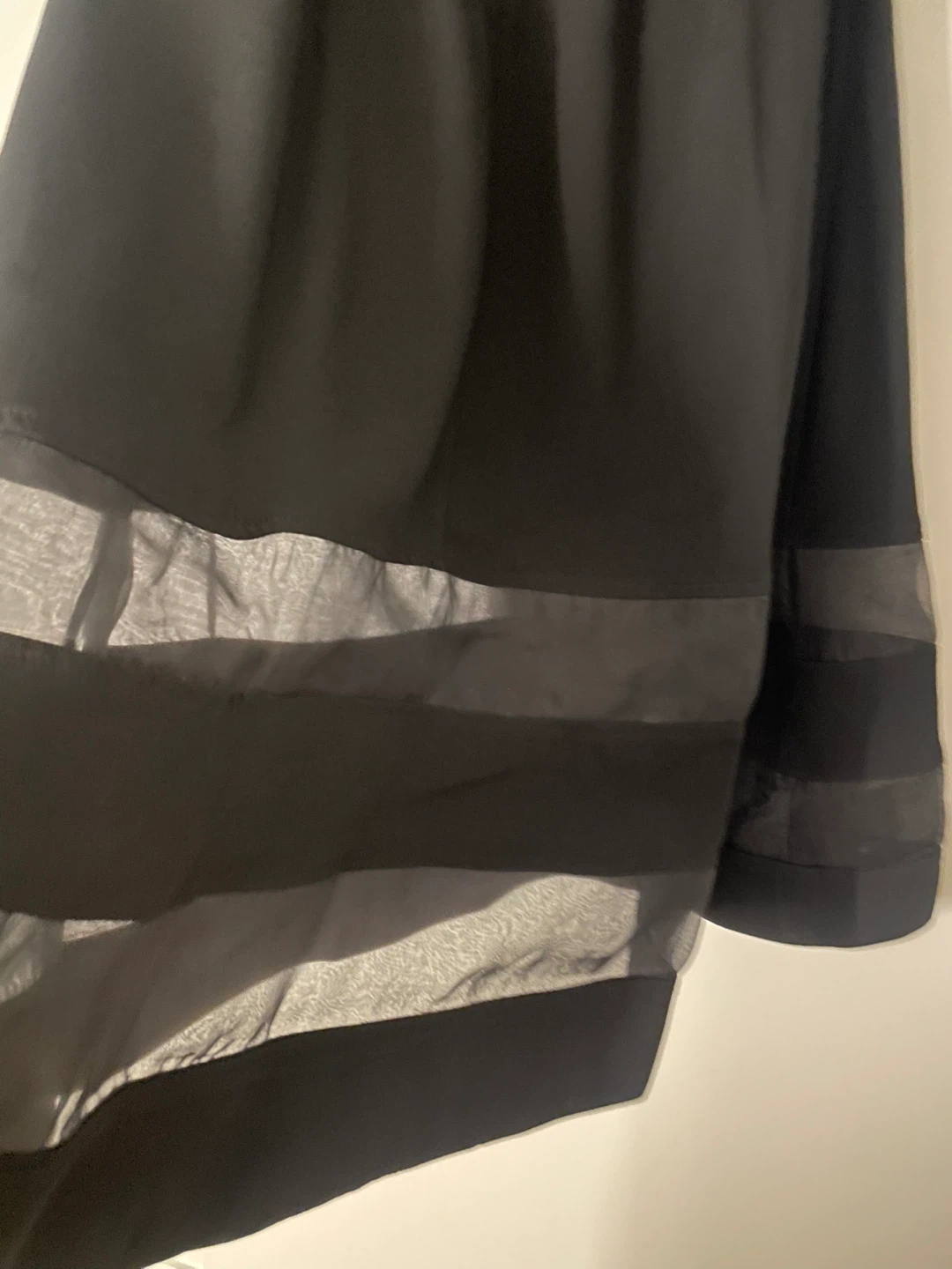 Black Fit and Flare Dress with Sheer Sleeves - photo 5