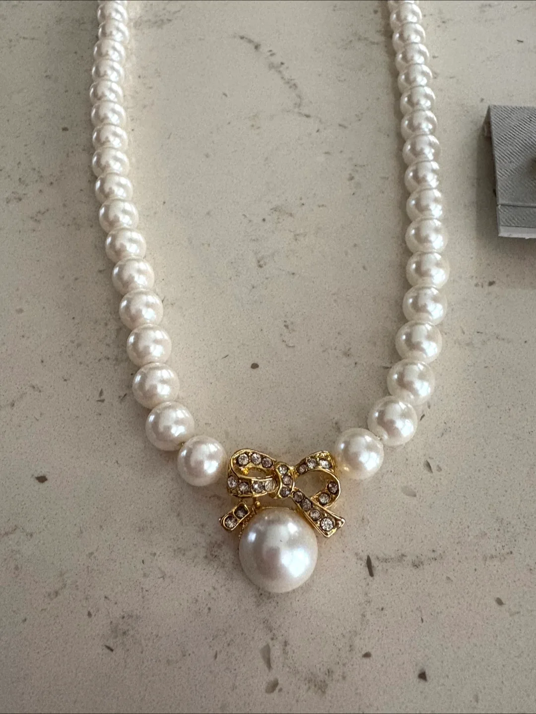 18” Marvella Faux Pearl Necklace and Earrings Set image indicator(2)