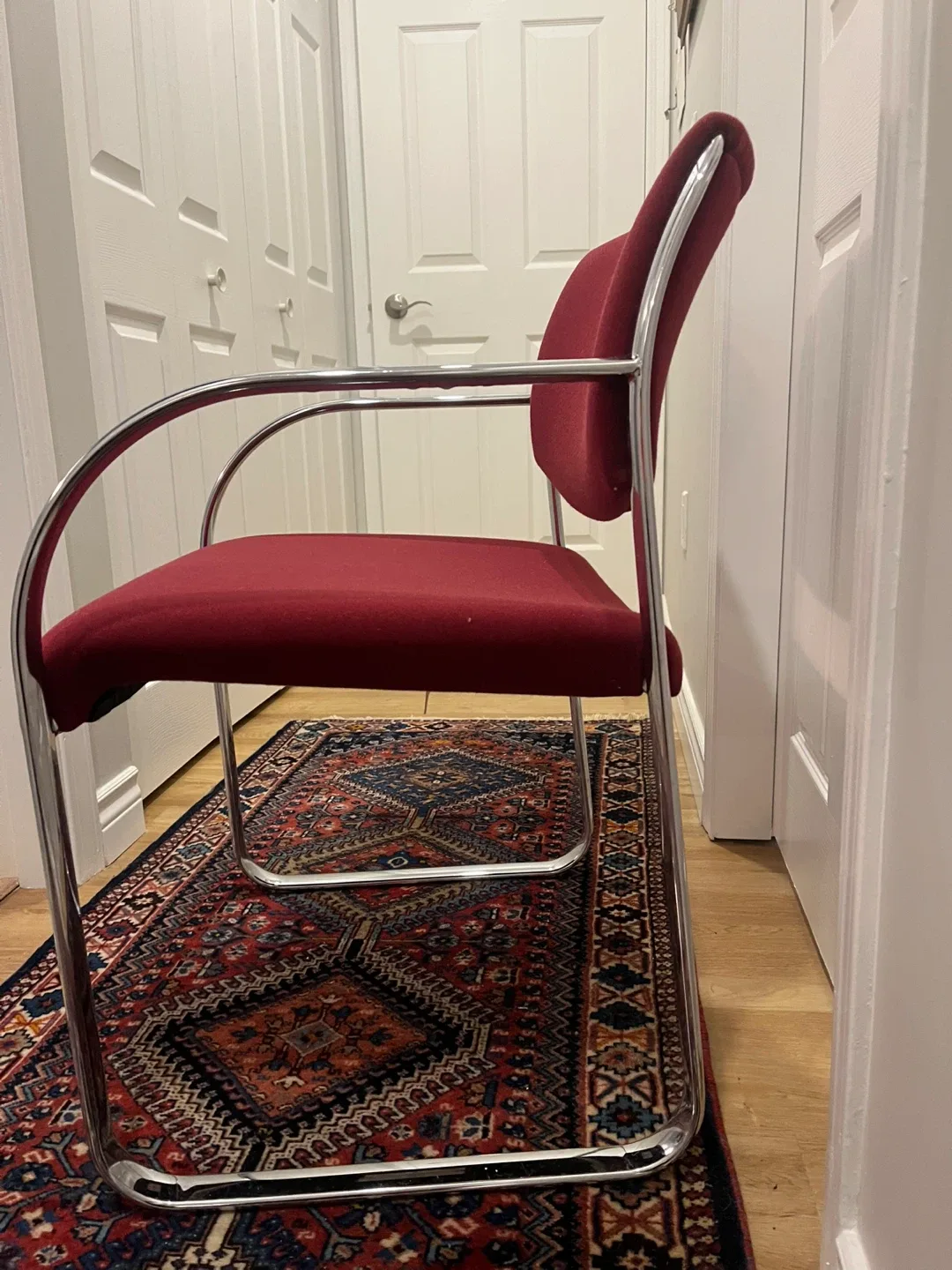 Red Office Chair with Chrome Frame image indicator(6)