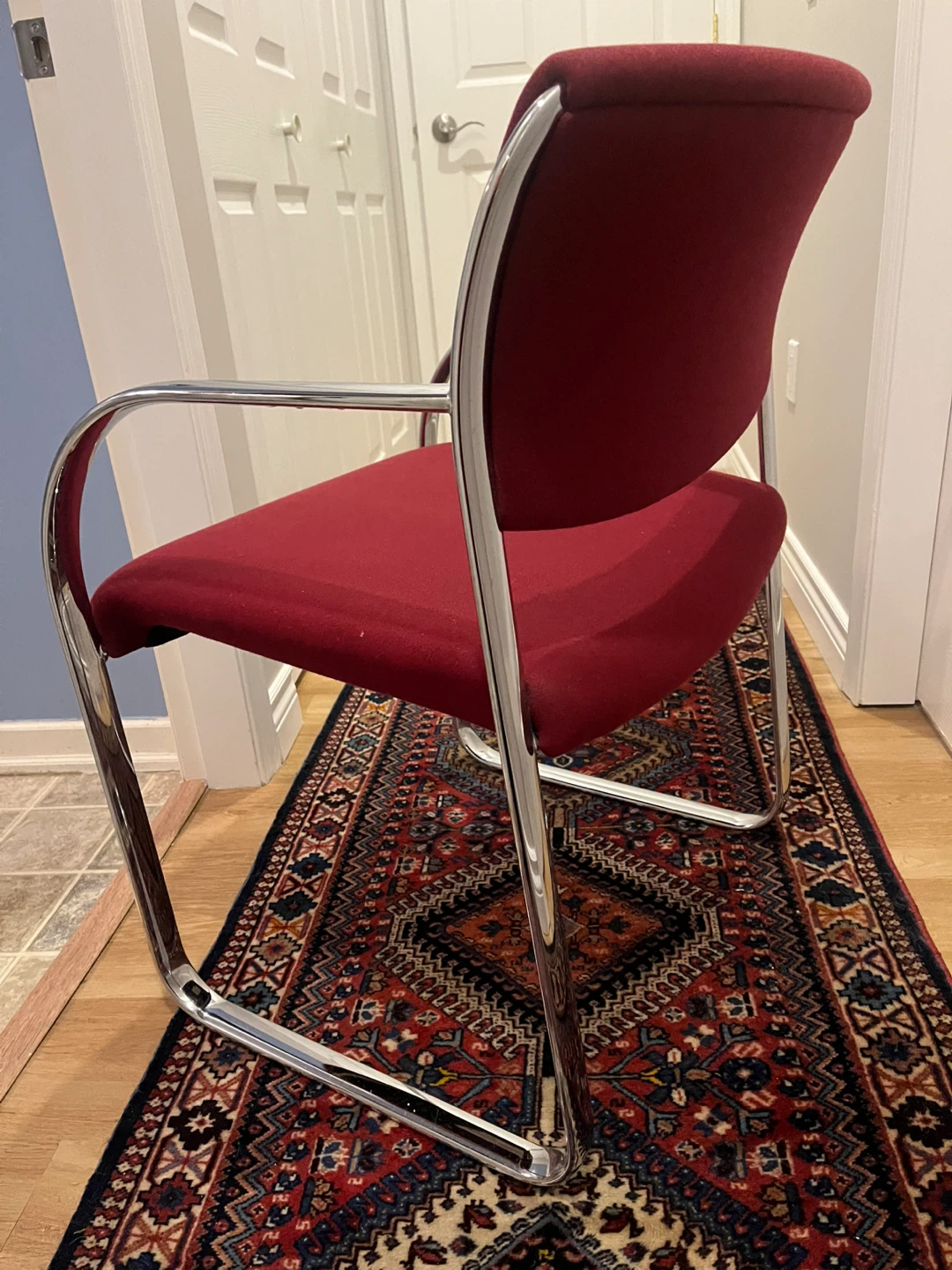 Red Office Chair with Chrome Frame - photo 5