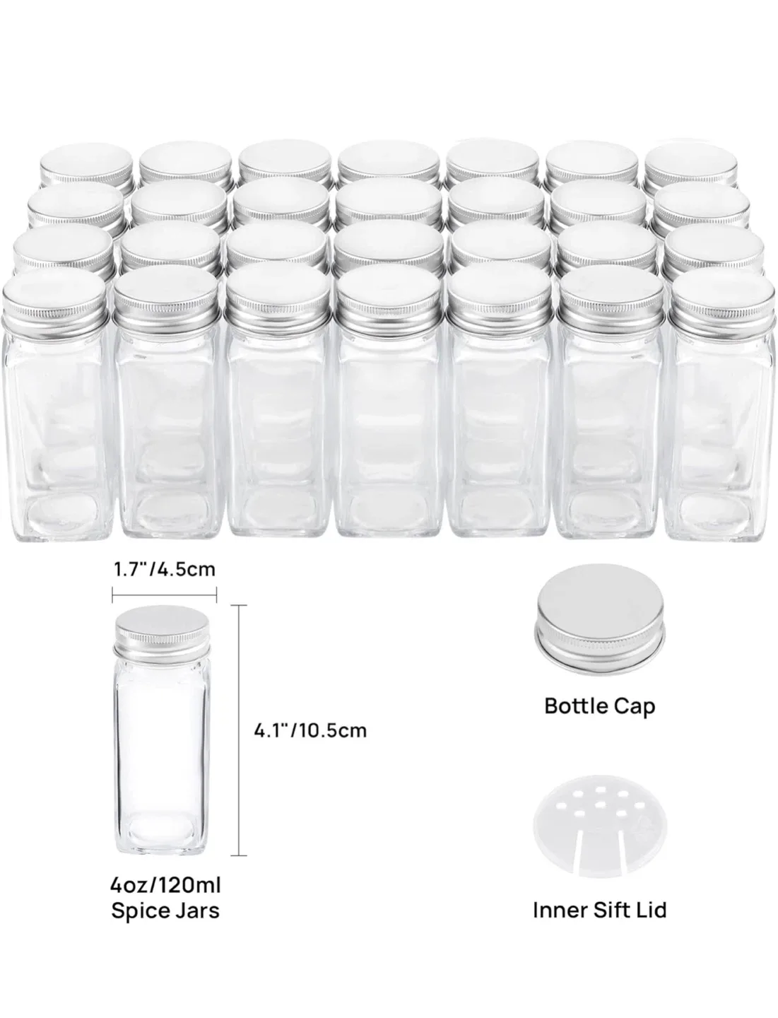 Vtopmart 4-Tier Spice Rack Organizer w/ 28 Jars image indicator(3)