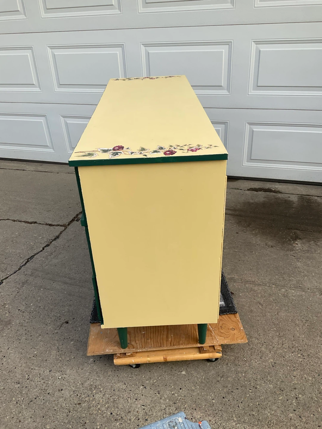Vintage Yellow Floral Dresser - photo 2