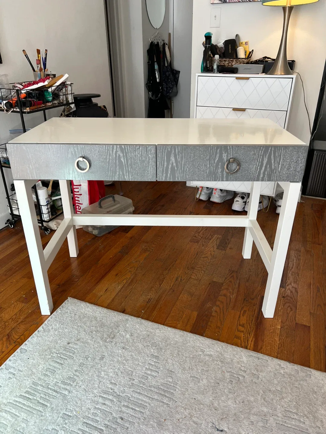 SALE! White & Gray Two-Drawer Desk