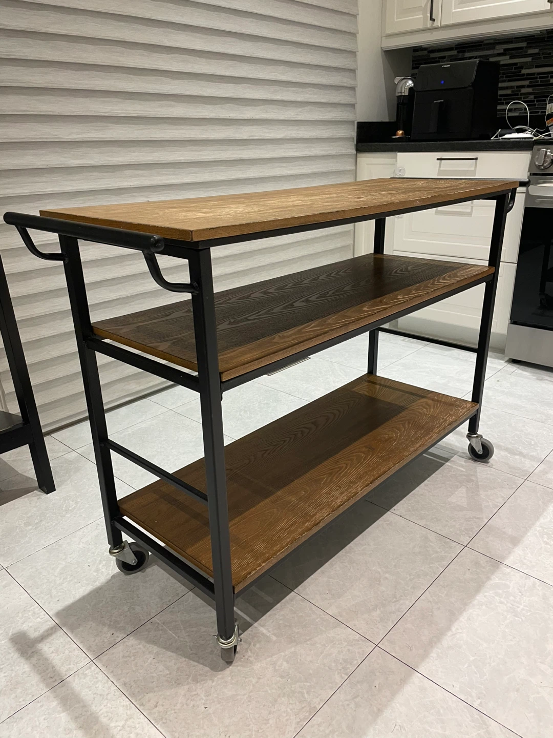 Wooden Kitchen Cart with Wheels