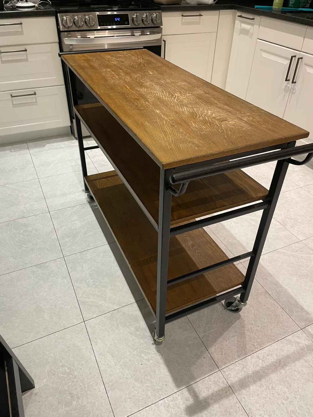 Wooden Kitchen Cart with Wheels image indicator(3)