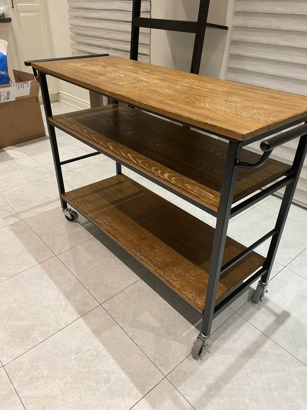 Wooden Kitchen Cart with Wheels image indicator(2)