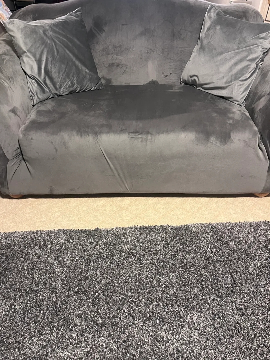 Loveseat Sofa & Grey Velvet Sofa Cover image indicator(2)