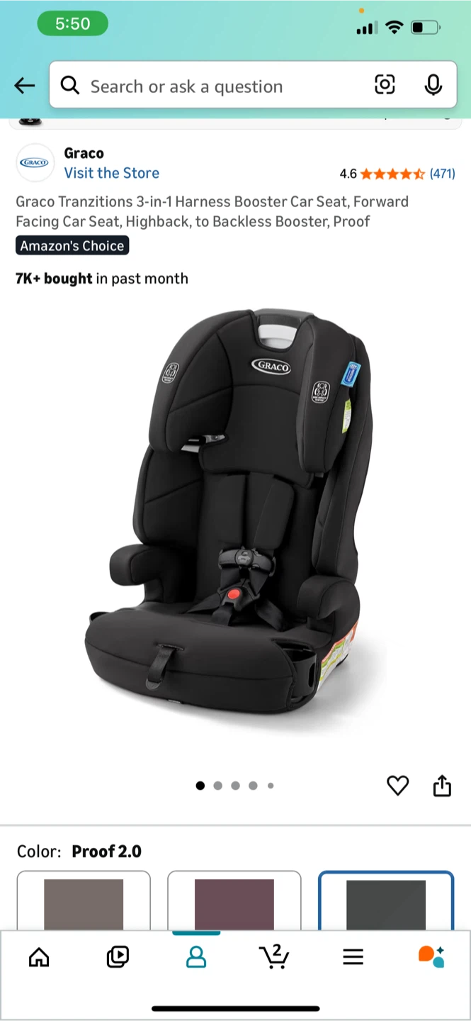 Graco Tranzitions 3-in-1 Harness Booster Car Seat - Proof 2.0