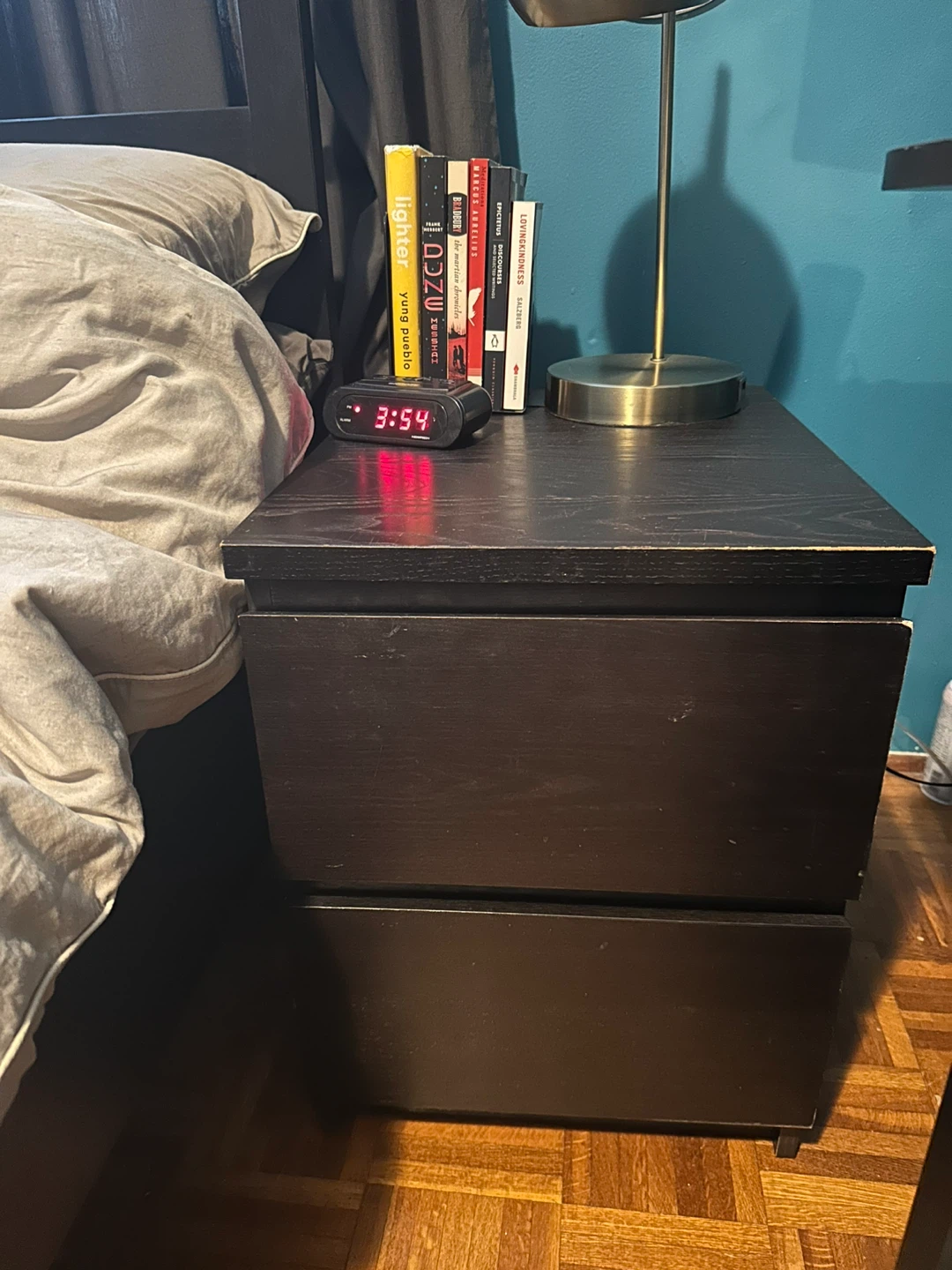 IKEA Dark Brown 2-Drawer Nightstand
