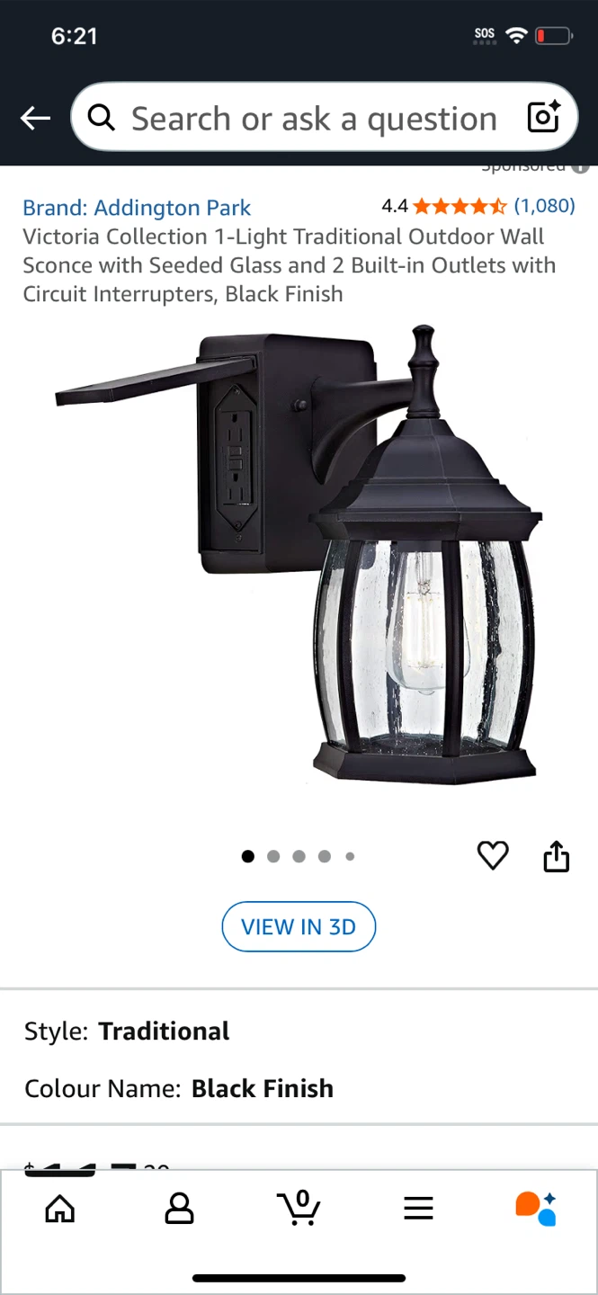 Addington Park Victoria Collection Outdoor Wall Sconce - Black - photo 2