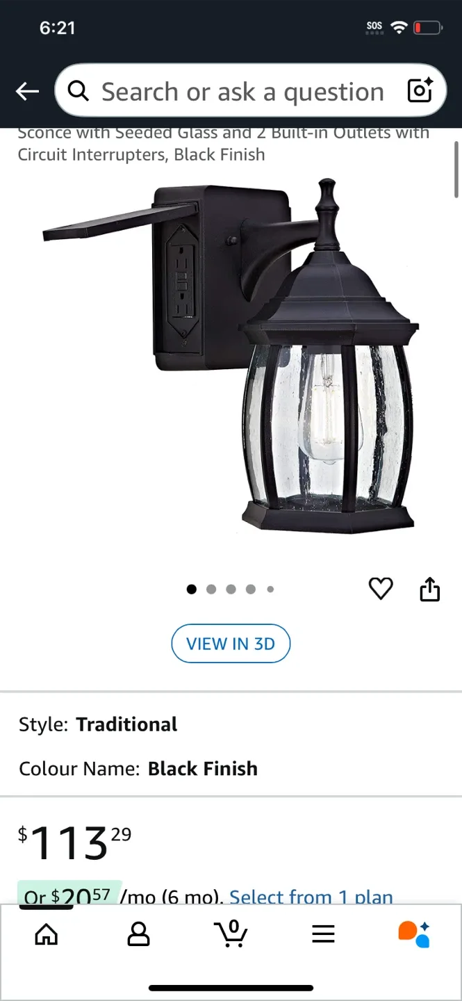 Addington Park Victoria Collection Outdoor Wall Sconce - Black thumbnail