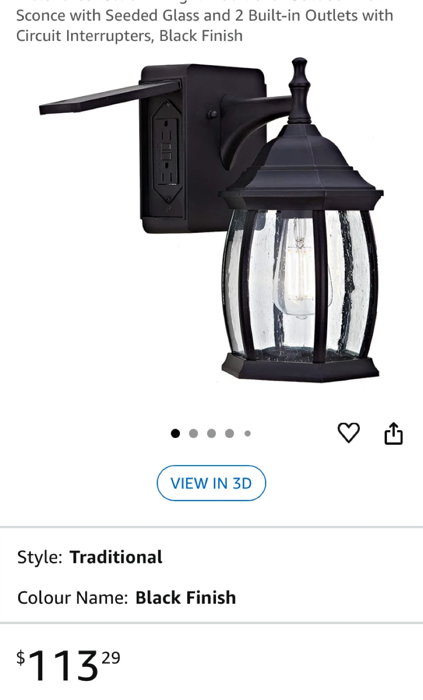 Addington Park Victoria Collection Outdoor Wall Sconce - Black - photo 4