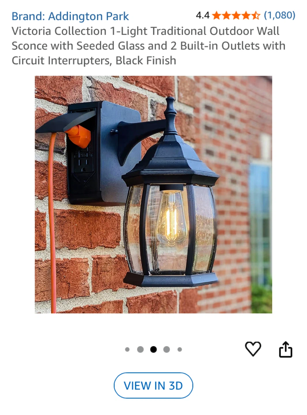 Addington Park Victoria Collection Outdoor Wall Sconce - Black - photo 3