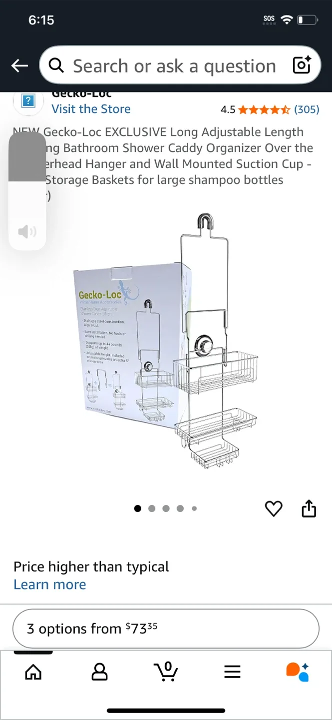 Gecko-Loc Adjustable Shower Caddy thumbnail