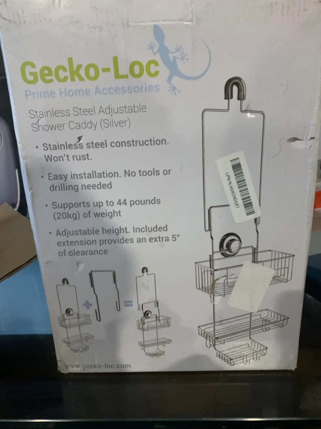Gecko-Loc Adjustable Shower Caddy image indicator(3)
