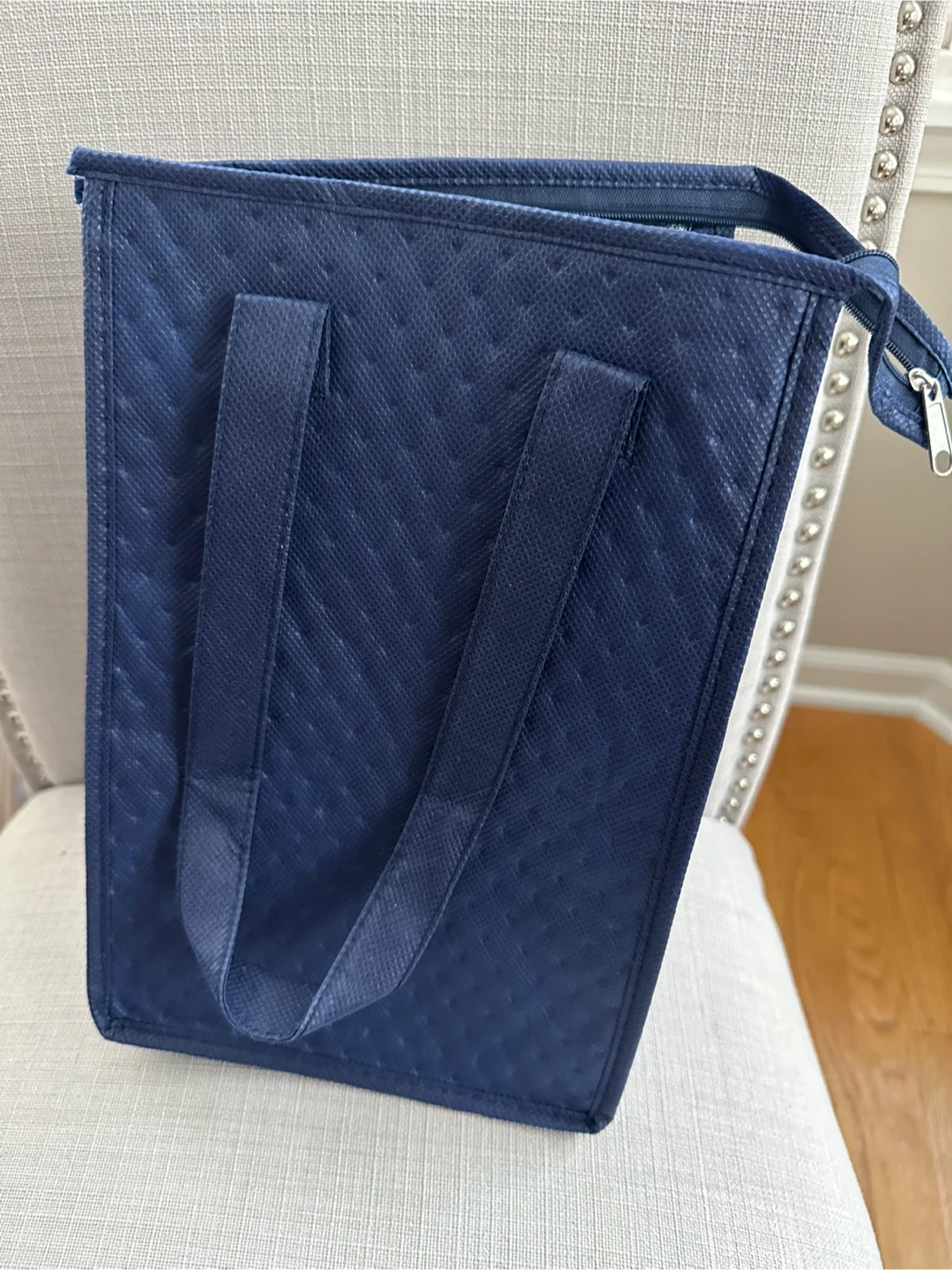 Navy Blue Insulated Reusable Grocery Bag