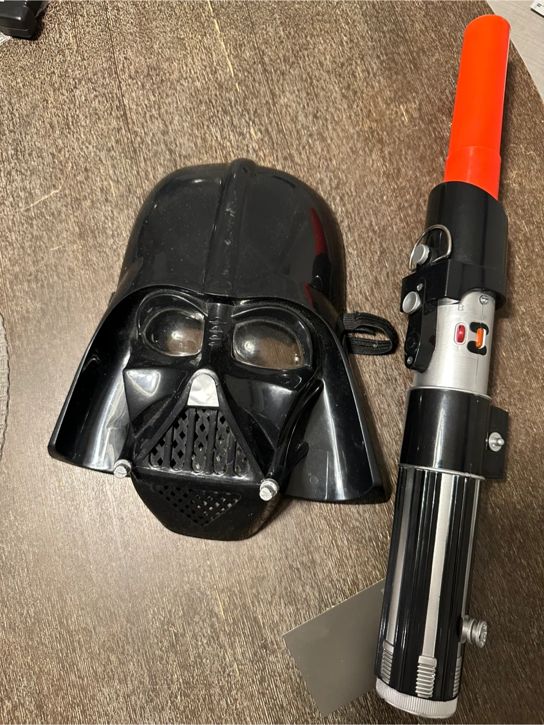 Darth Vader Mask and Lightsaber