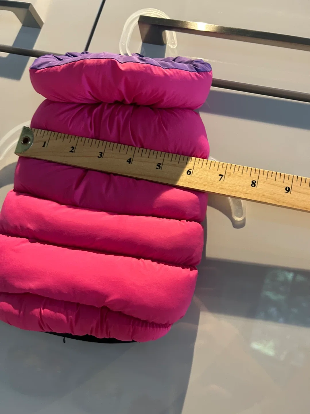 Dog Puffer Vest - Pink & Purple, Size Small image indicator(5)