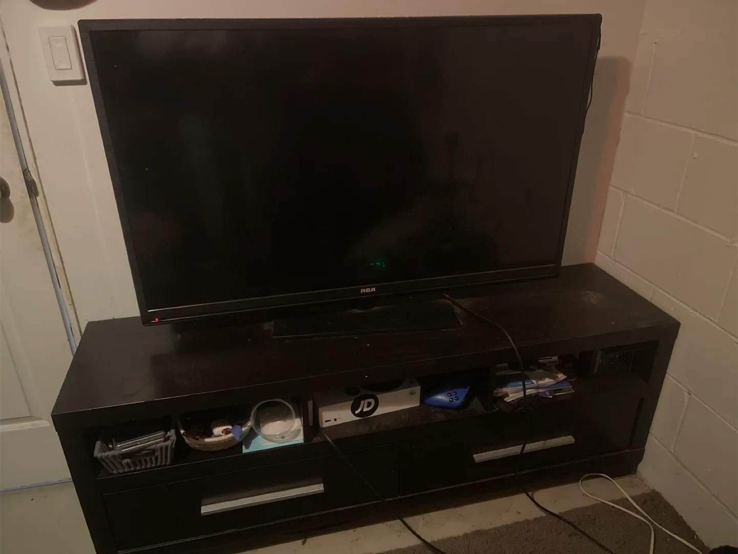 Solid wood TV and Dark Brown TV Stand