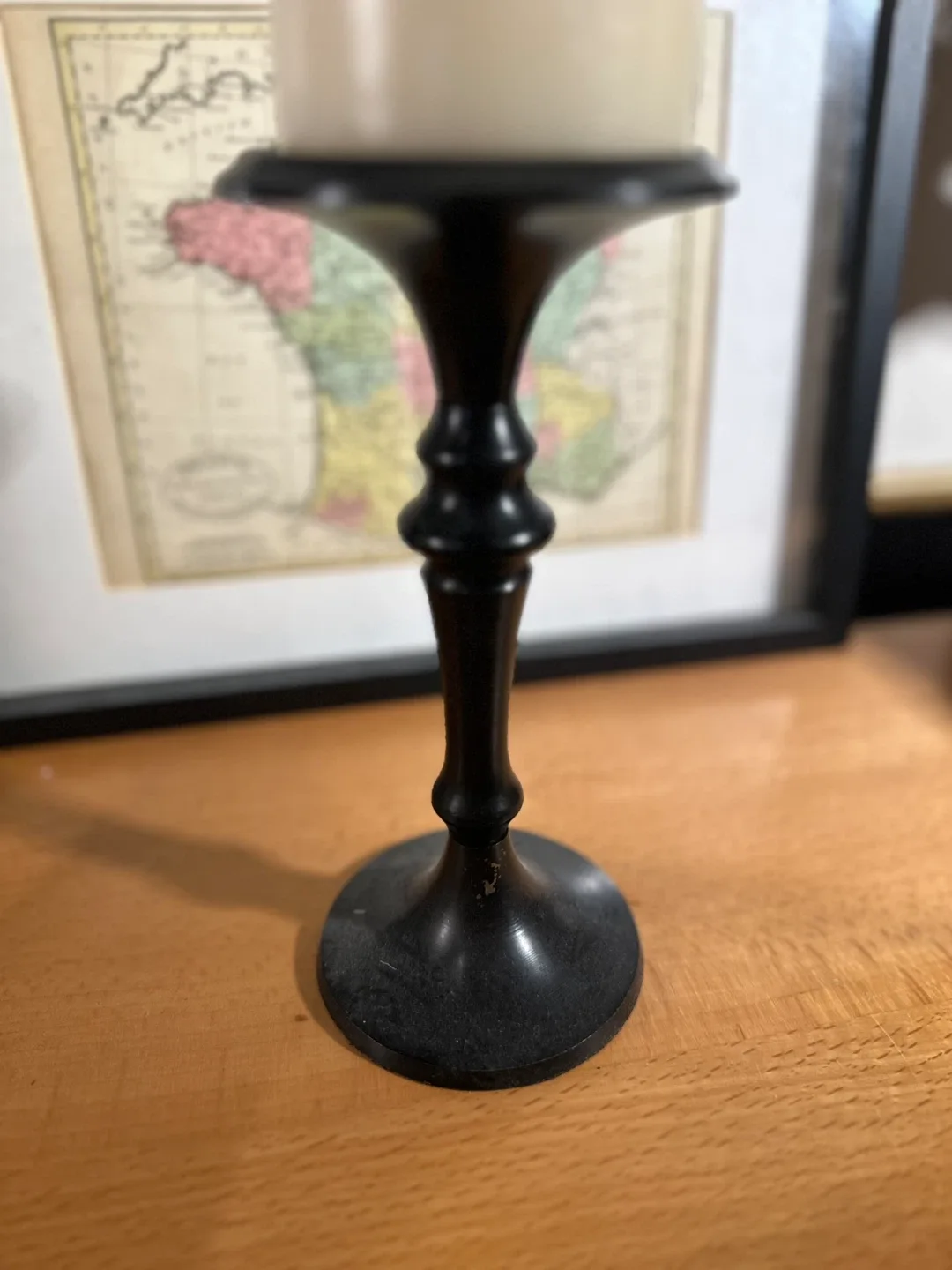 Black Metal Candle Holders - Set of Two with Pillar Candles image indicator(5)