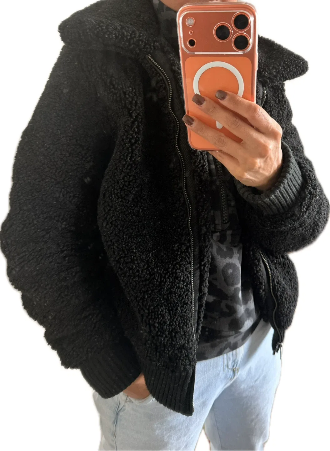 Banana Republic Sherpa Jacket - Black, Size S image indicator(3)