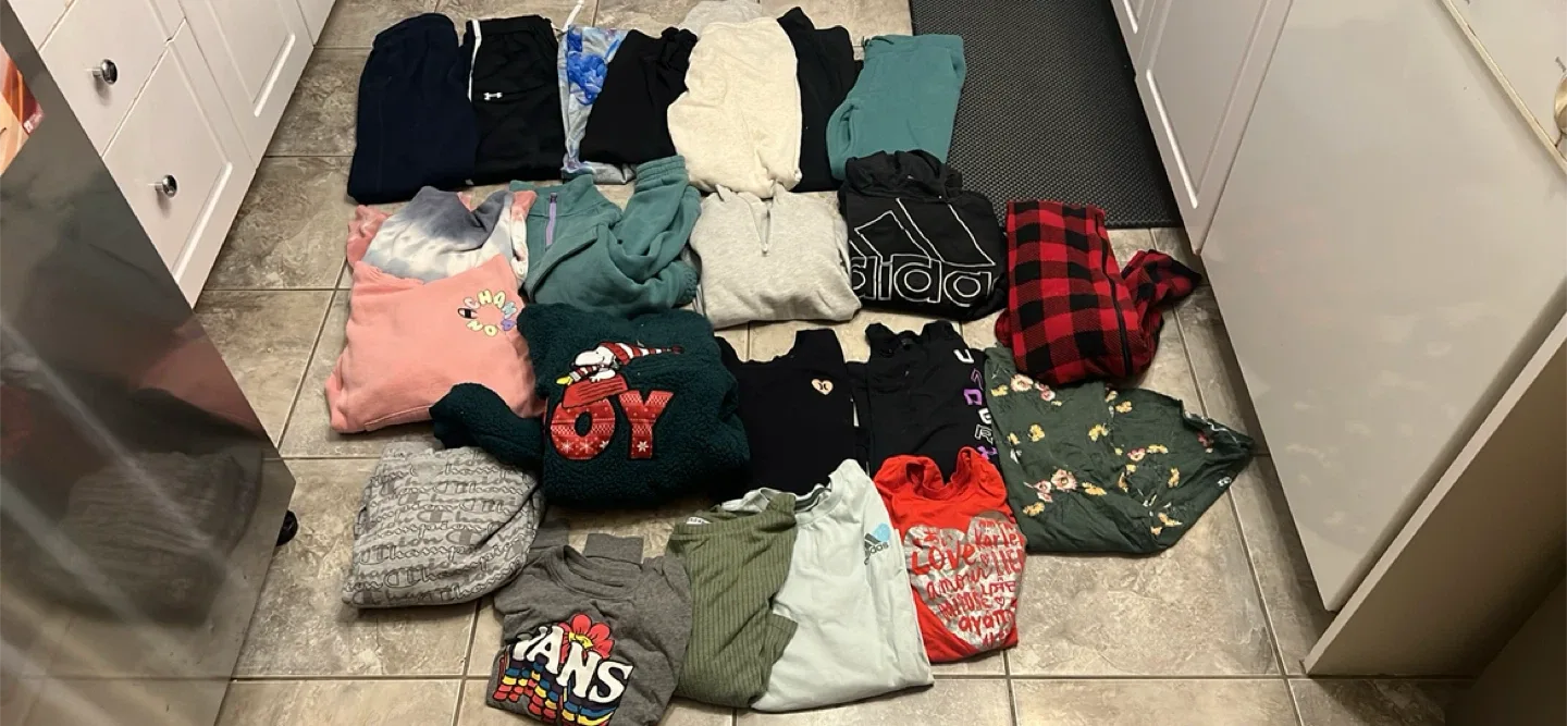 Mixed Clothing Lot: Champion, Adidas, Under Armour & More