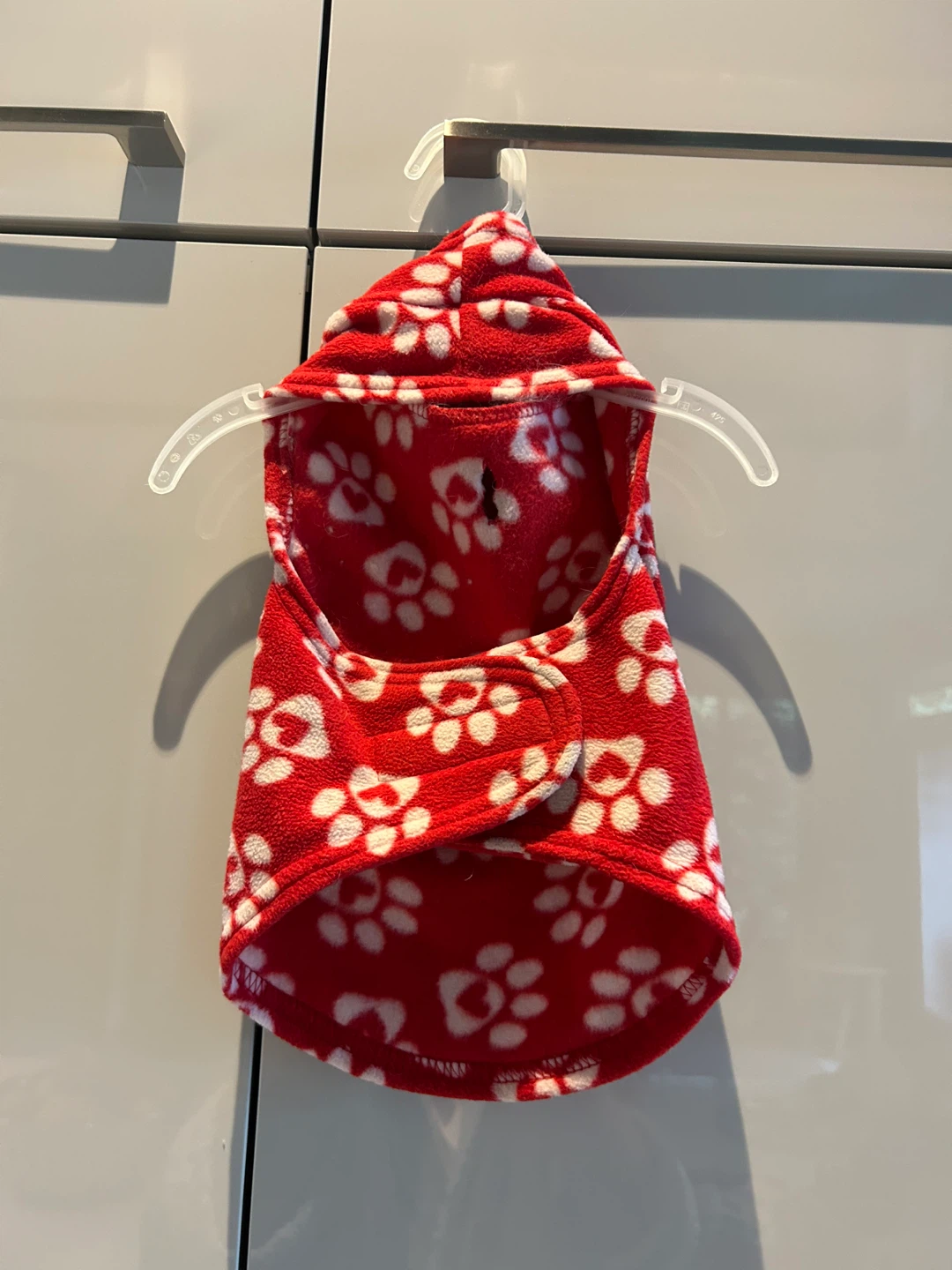 SimplyDog Red Paw Print Dog Hoodie, Size Small - photo 2