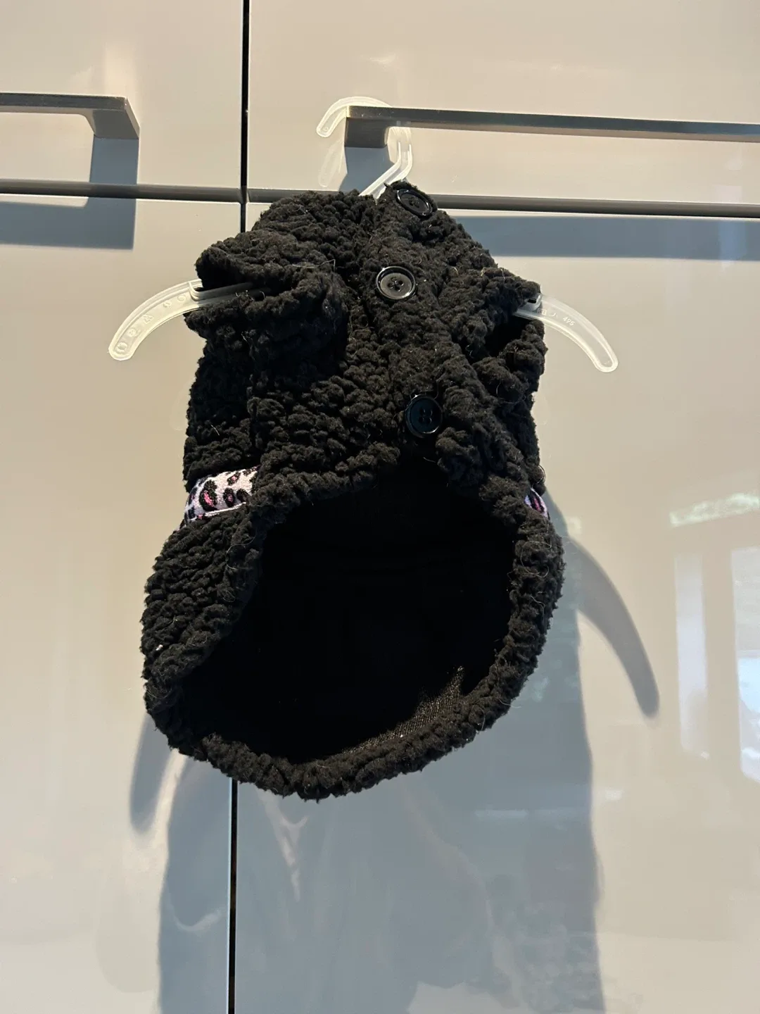 Black Dog Coat with Leopard Print Bow image indicator(3)