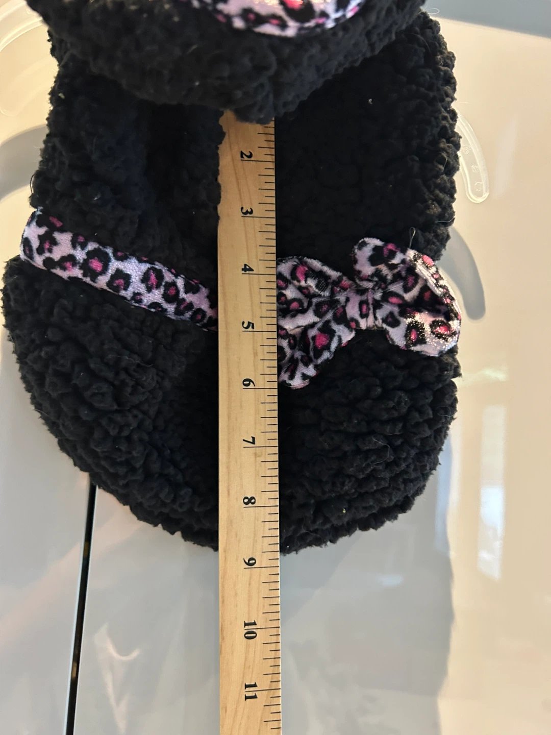 Black Dog Coat with Leopard Print Bow - photo 4