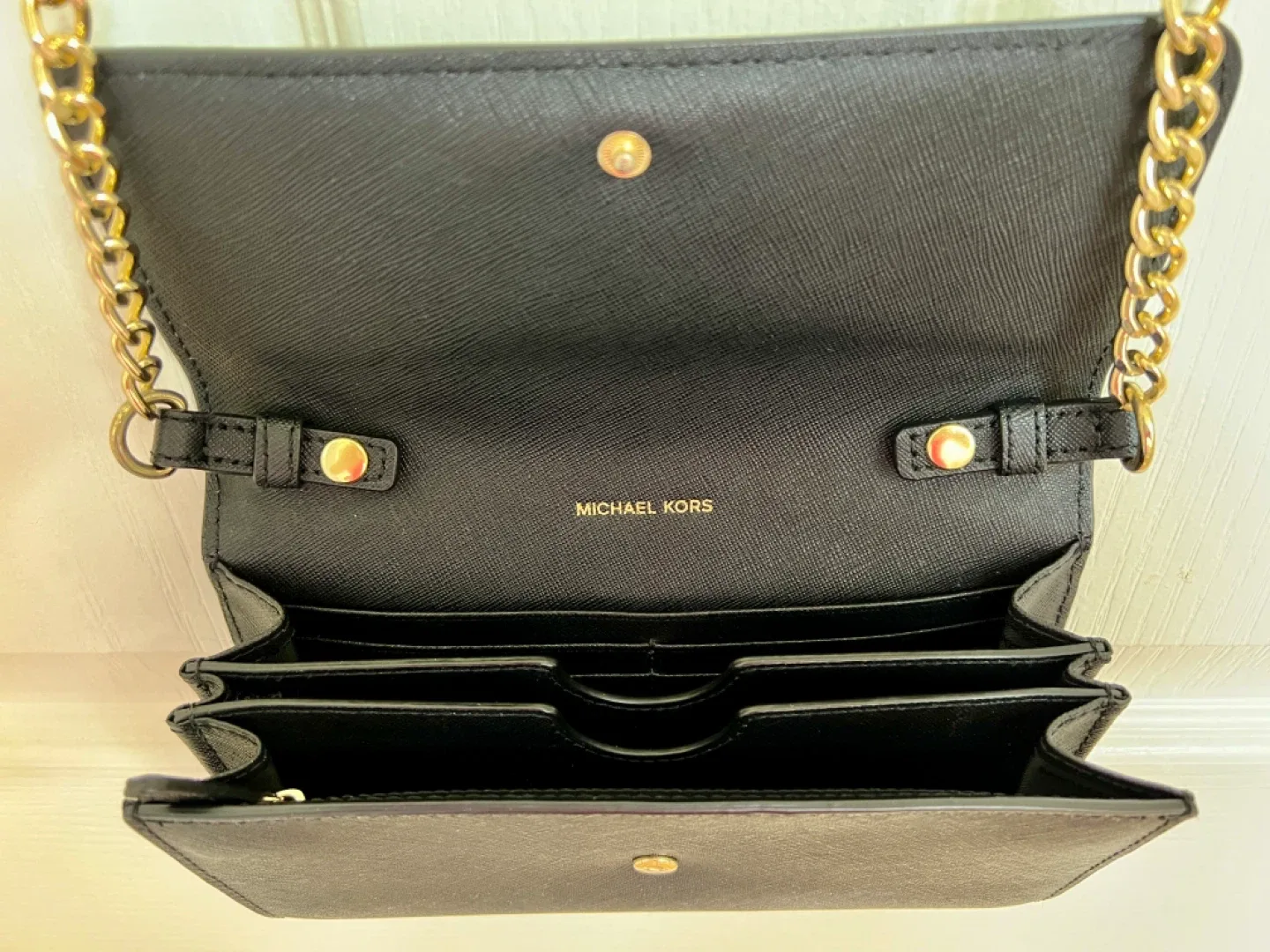 Michael Kors Black Leather Crossbody Bag image indicator(2)