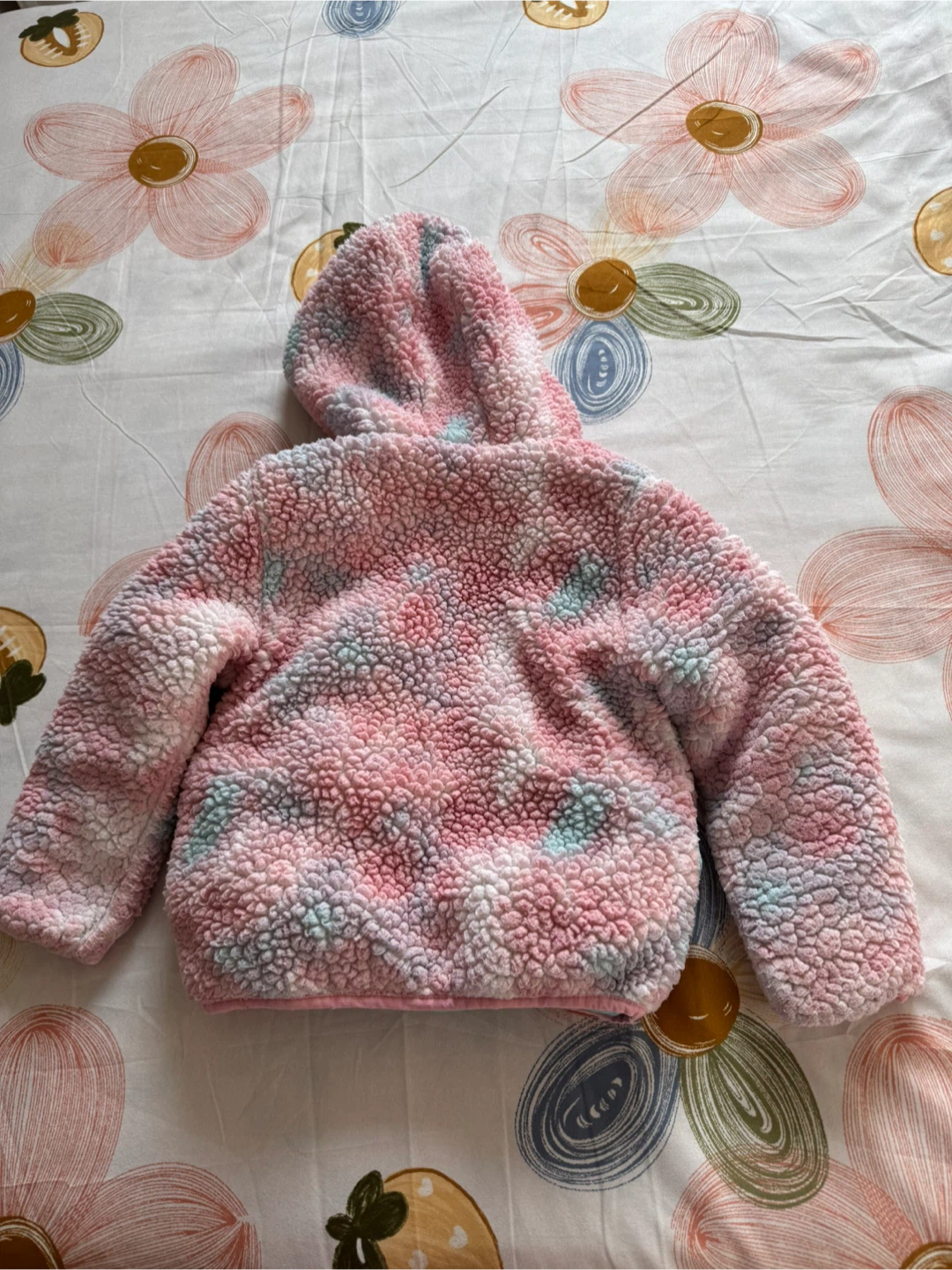 Girls Pink Sherpa Hooded Jacket - Size S (6) - photo 2