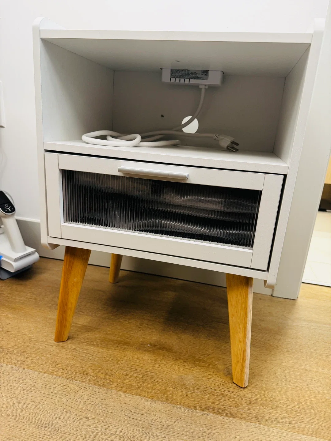 White Nightstand with Charging Station image indicator(2)