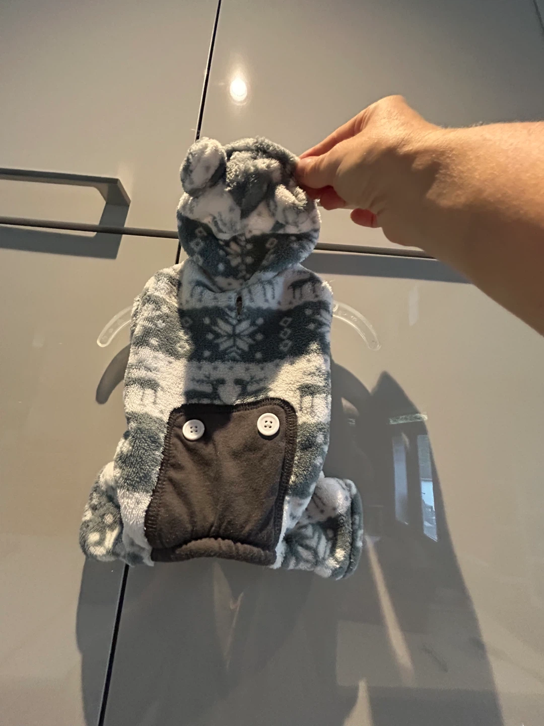 Dog Onesie - Grey & White, Size Small - photo 2