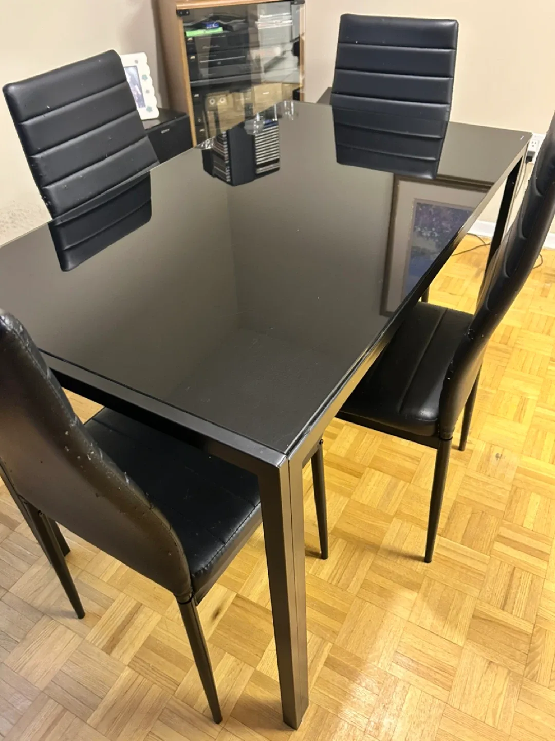 Black Dining Table with 4 Chairs image indicator(2)