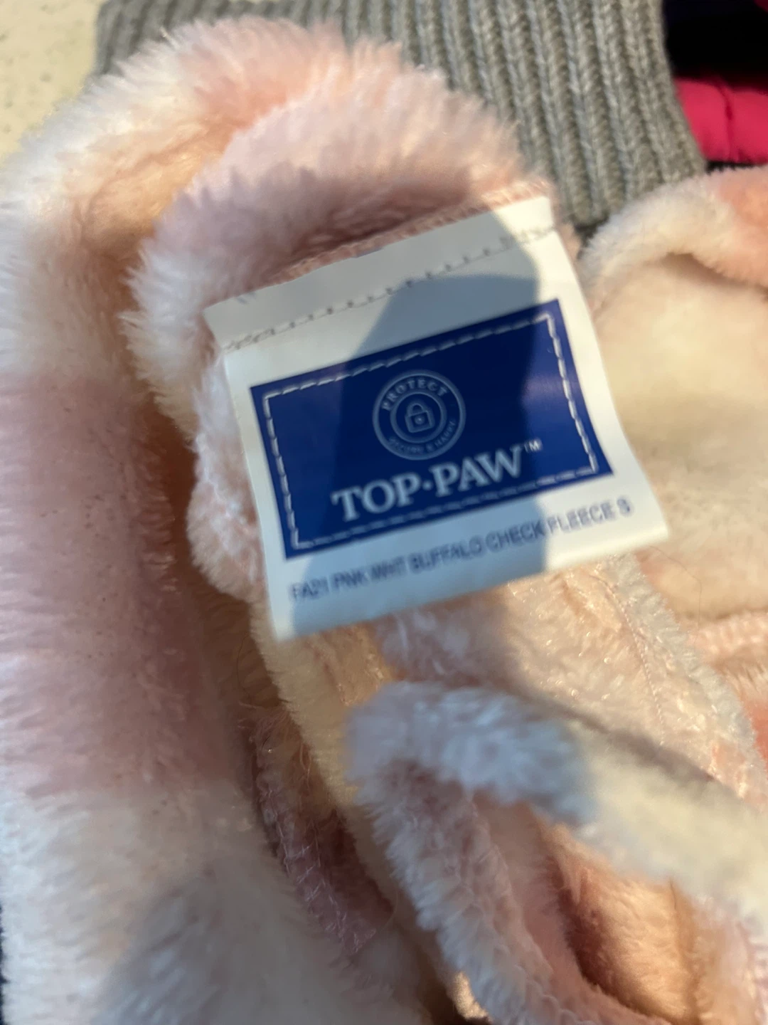 Top Paw Fuzzy Pink Buffalo Check Fleece S - photo 5